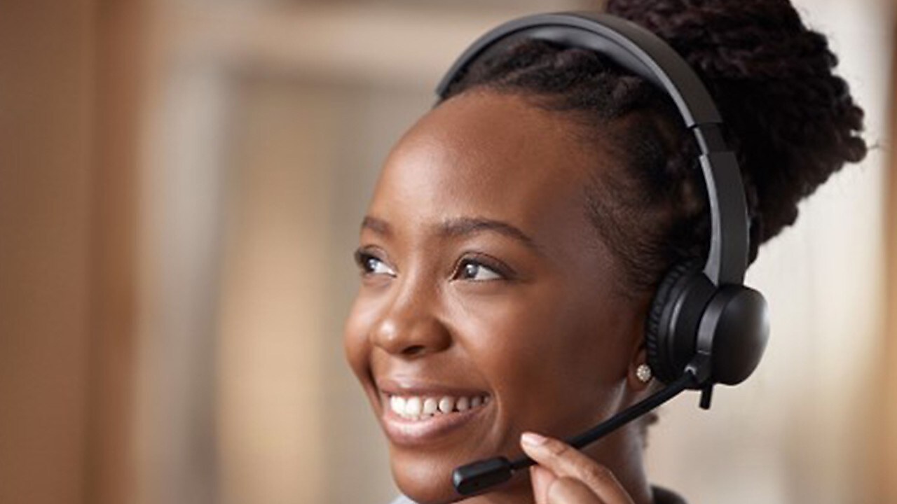 Employees using headphones