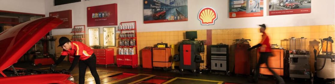 Shell station forecourt